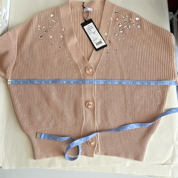 RIANI Crystal Embellished 100% Organic Cotton Heavy Knit Women’s Cardigan - Picture 6 of 10